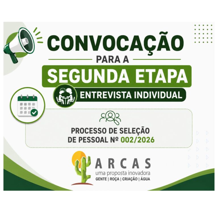 CONVOCAÇÃO PARA A SEGUNDA ETAPA – ENTREVISTA INDIVIDUAL PROCESSO DE SELEÇÃO DE PESSOAL Nº 002/2026